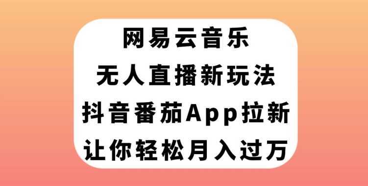 网易云音乐无人直播新玩法，抖音番茄APP拉新，让你轻松月入过万