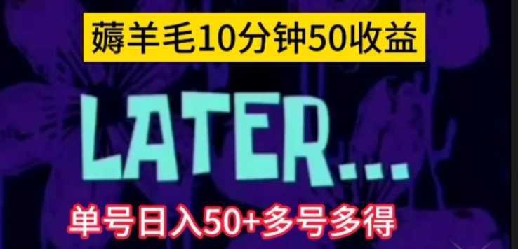 美团薅羊毛玩法，单号日入50+多号多得【仅揭秘】