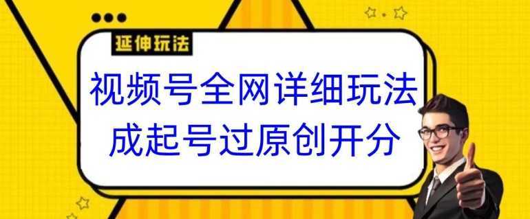 视频号全网最详细玩法，起号过原创开分成，单号日入300+【揭秘】