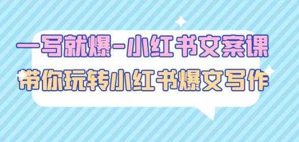一写就爆-小红书文案课：带你玩转小红收爆文写作