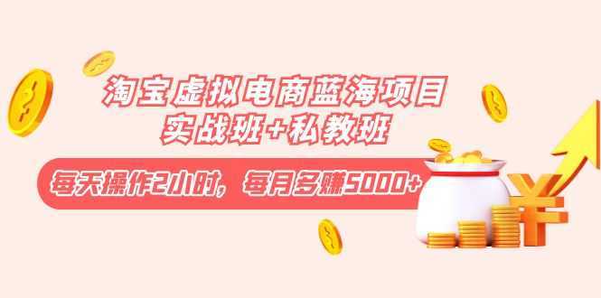 淘宝虚拟电商蓝海项目实战班：每天操作2小时，每月多赚5000+