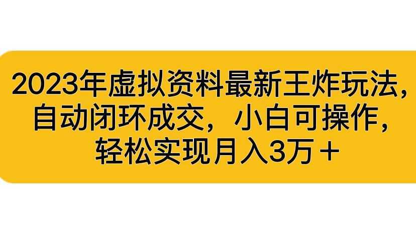 2023年虚拟资料最新王炸玩法，自动闭环成交，小白可操作，轻松实现月入3&#8230;